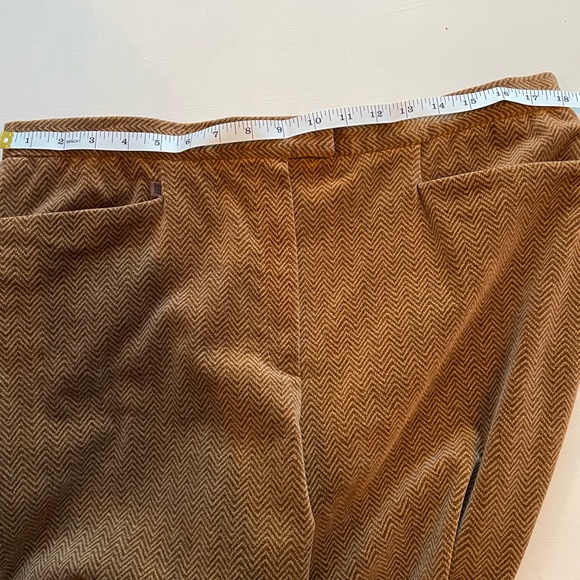 Ralph Lauren Plus Size 14 Brown two  pocket plush pants. Chevronish pattern - Picture 14 of 15